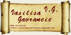 Vasilisa Gavrančić vizit kartica